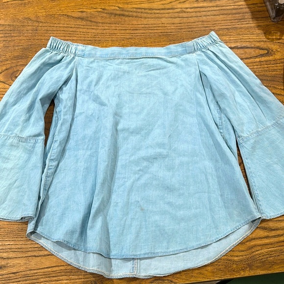 Calvin Klein off shoulder denim summer top size small - Picture 6 of 10